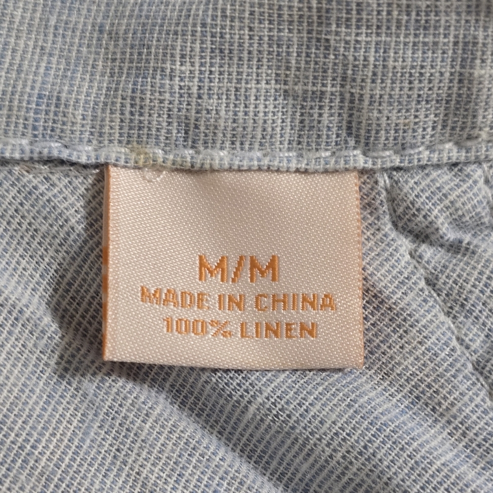 Tommy Bahama Relax Linen Shirt Men’s M Orange Peach Long Sleeve Button Striped - Picture 11 of 14